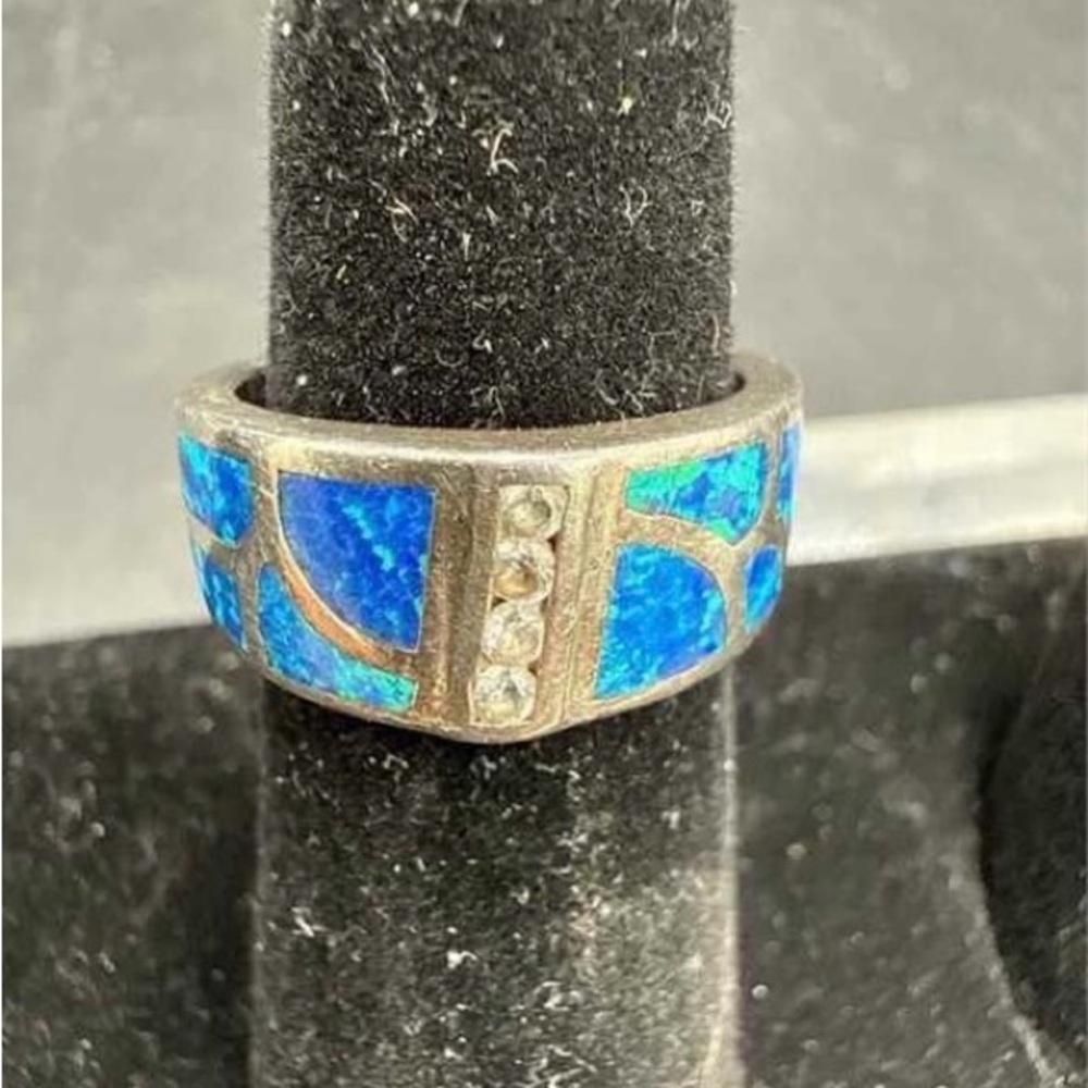 Blue and Silver Women's Ring